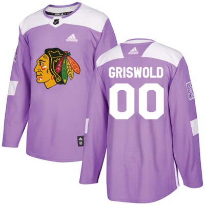 Adidas Chicago Blackhawks #00 Clark Griswold Purple Authentic Fights Cancer Stitched NHL Jersey Men's